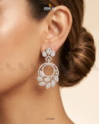 Silver Royal Round Zirconia Earrings