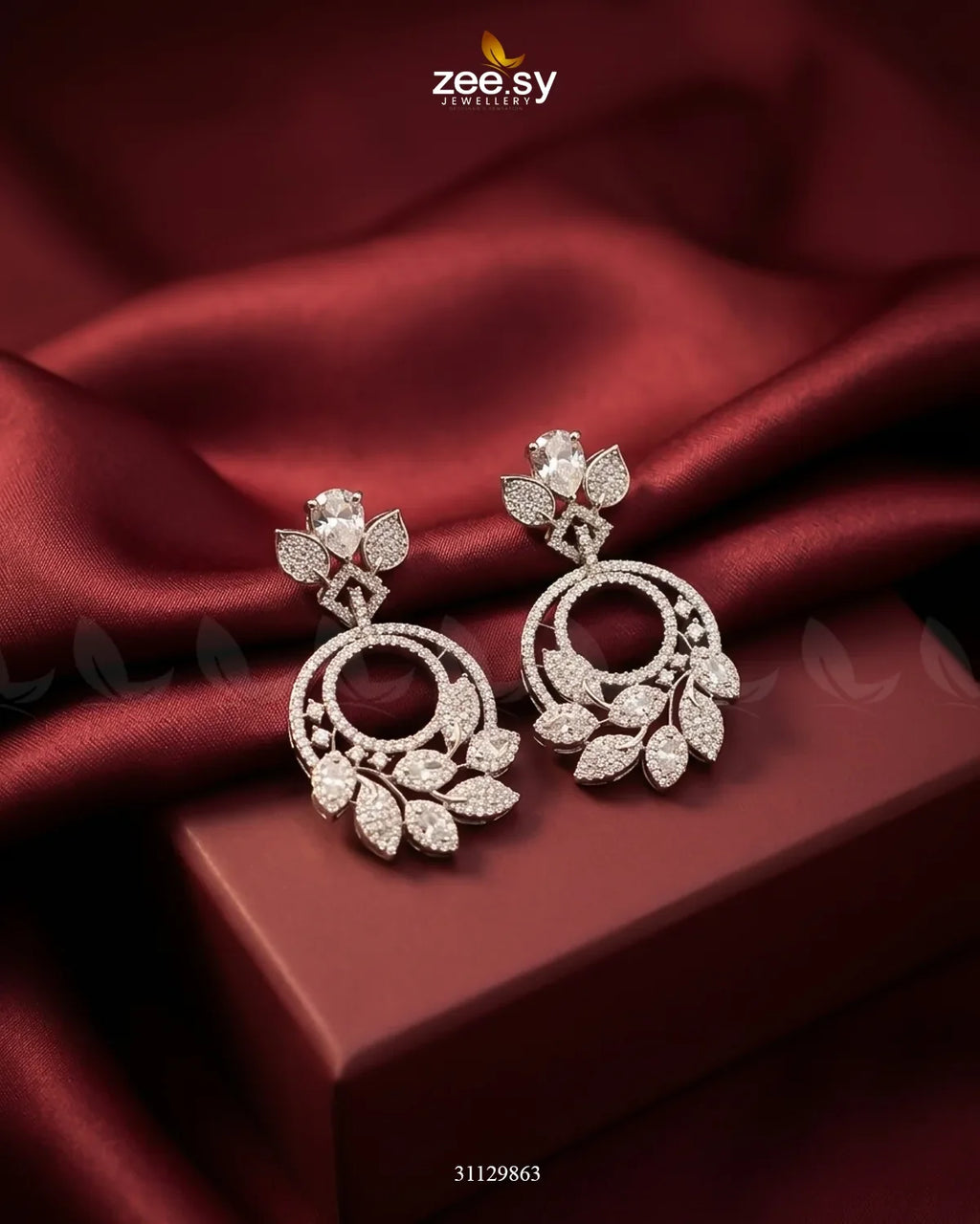 Silver Royal Round Zirconia Earrings