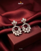 Silver Royal Round Zirconia Earrings