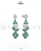 Silver Starburst Gemstone Earrings