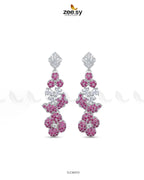 Silver Starburst Gemstone Earrings