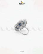 Silver Stunning Circle Crystal Ring
