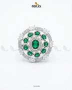 Silver Stunning Circle Crystal Ring