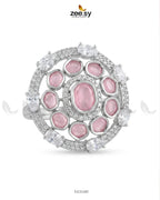 Silver Stunning Circle Crystal Ring
