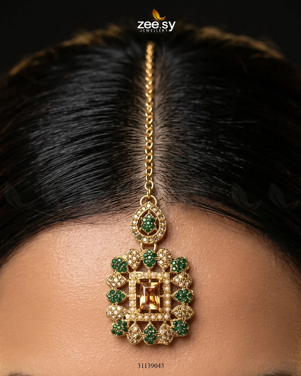 Square Bold Stone Necklace Set
