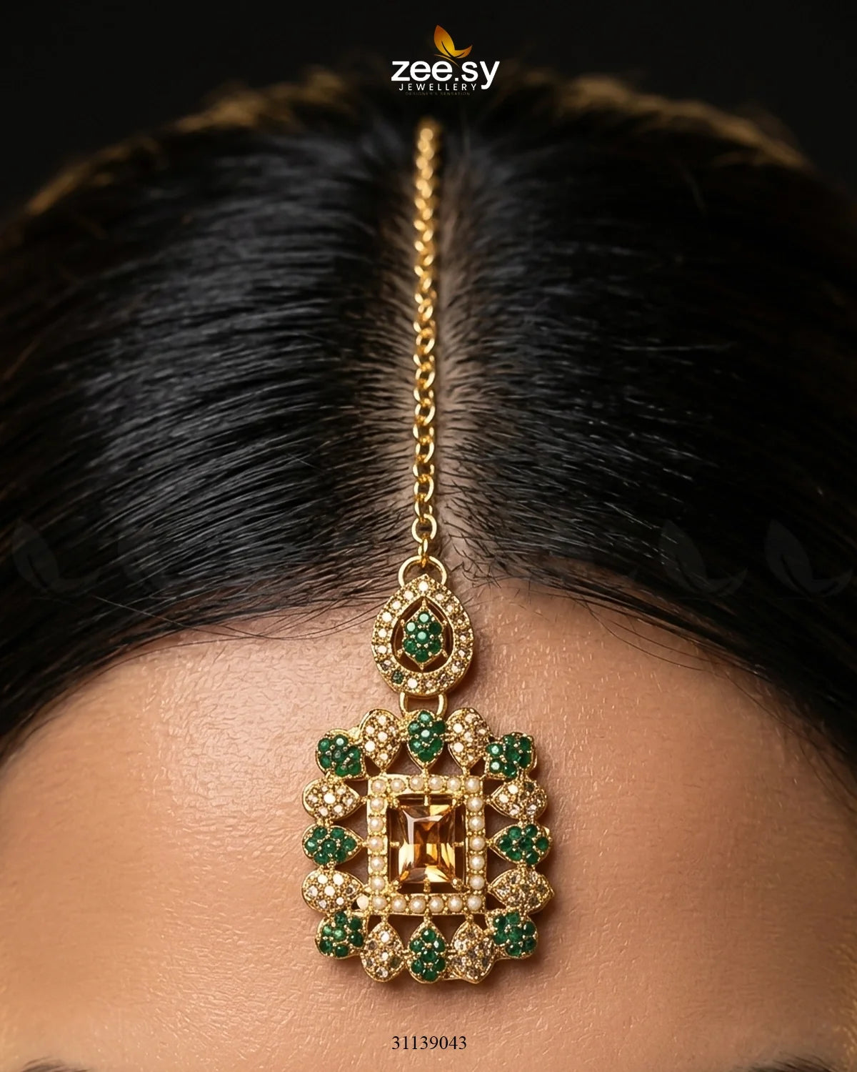 Square Bold Stone Necklace Set