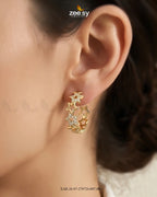 Stacked Star Zirconia Hoop Earrings