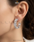 Stacked Star Zirconia Hoop Earrings