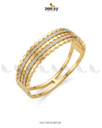 Stacked Textured Zirconia Cuff Bracelet