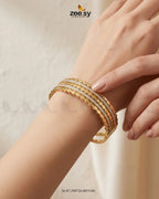 Stacked Textured Zirconia Cuff Bracelet
