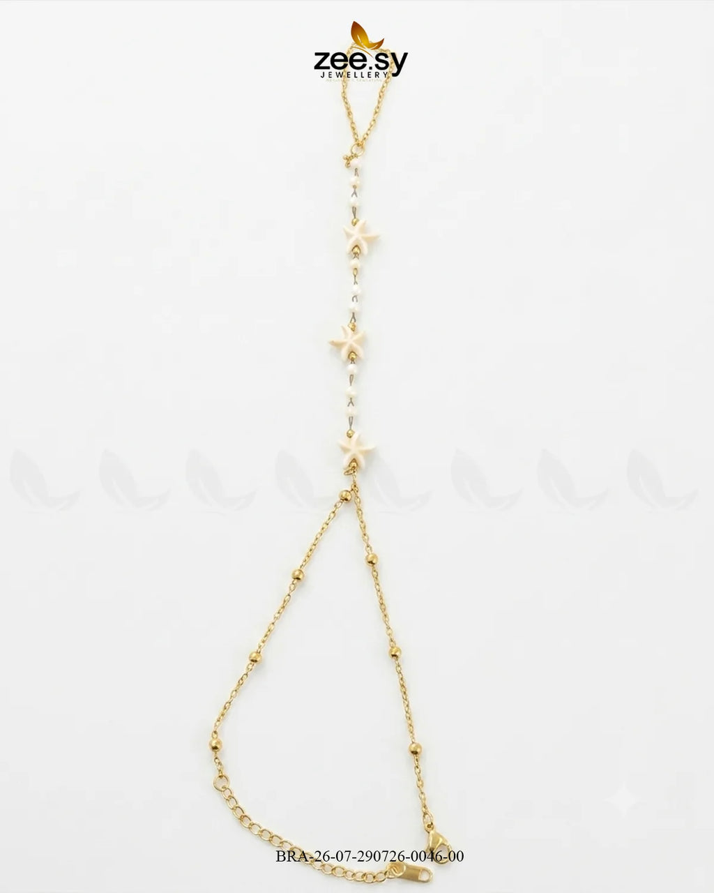 Starfish Beaded Station Finger Bracelet