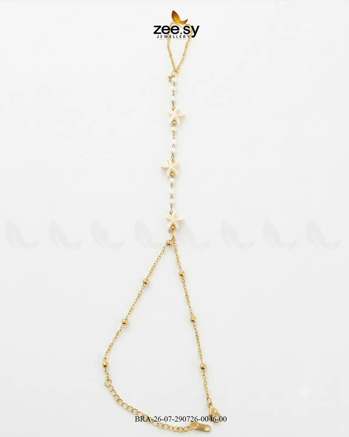 Starfish Beaded Station Finger Bracelet