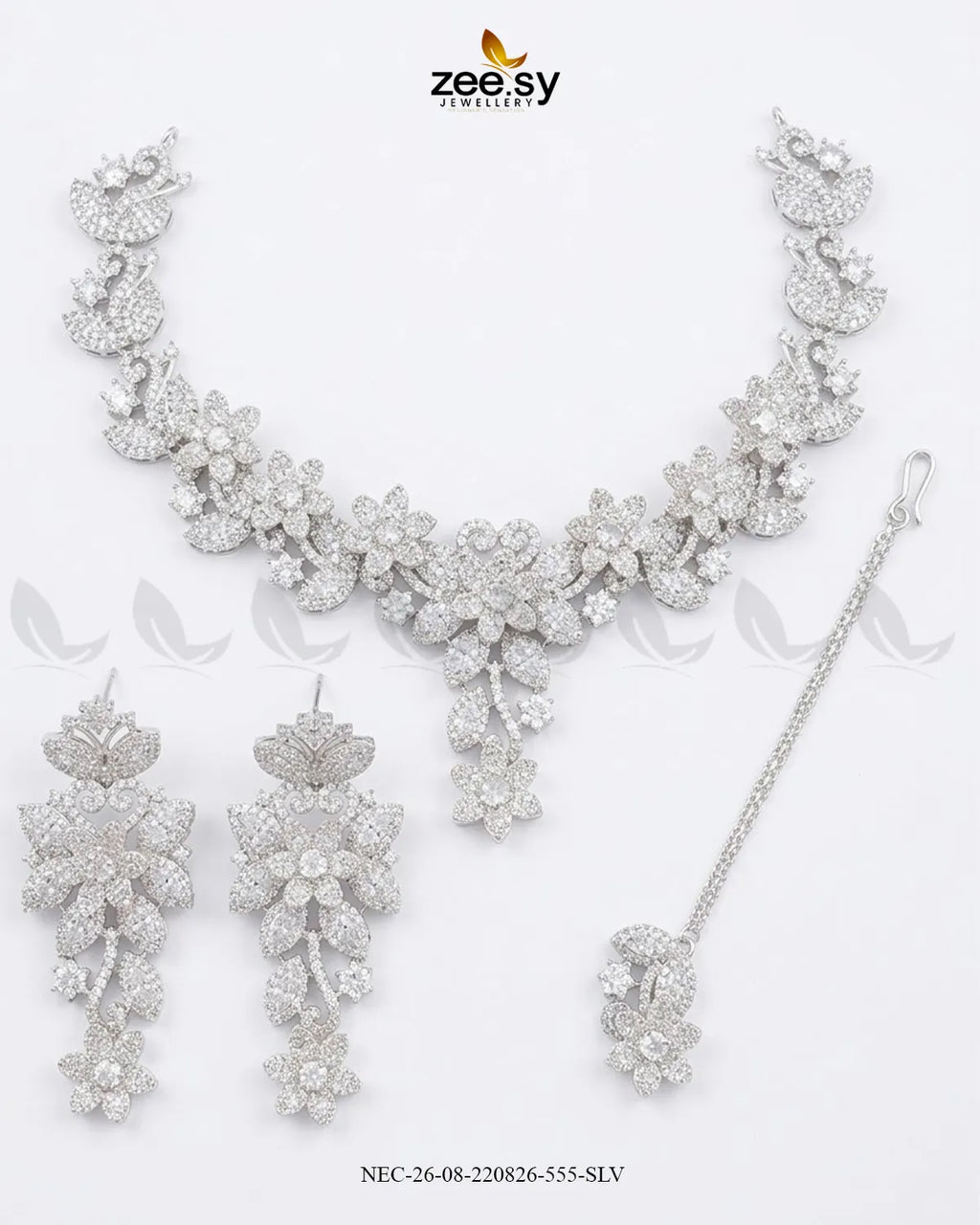 Starlight Floral Pave Necklace Set