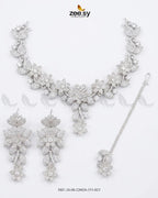 Starlight Floral Pave Necklace Set
