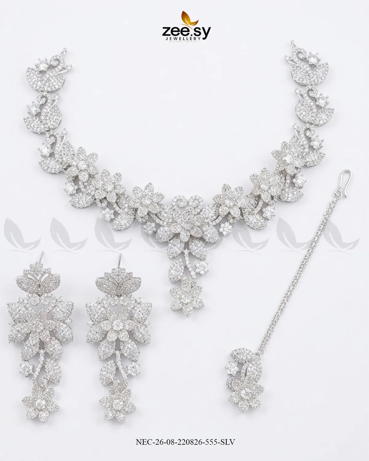 Starlight Floral Pave Necklace Set