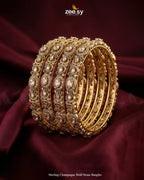 Sterling Champagne Bold Stone Bangles