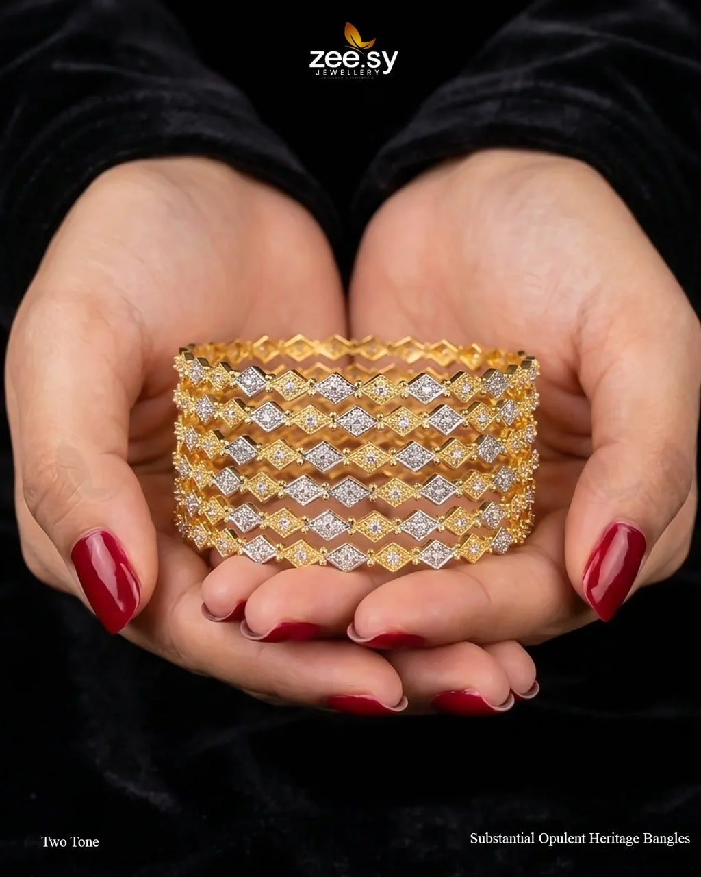 Substantial Opulent Heritage Bangles - Two Tone