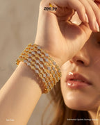 Substantial Opulent Heritage Bangles - Two Tone