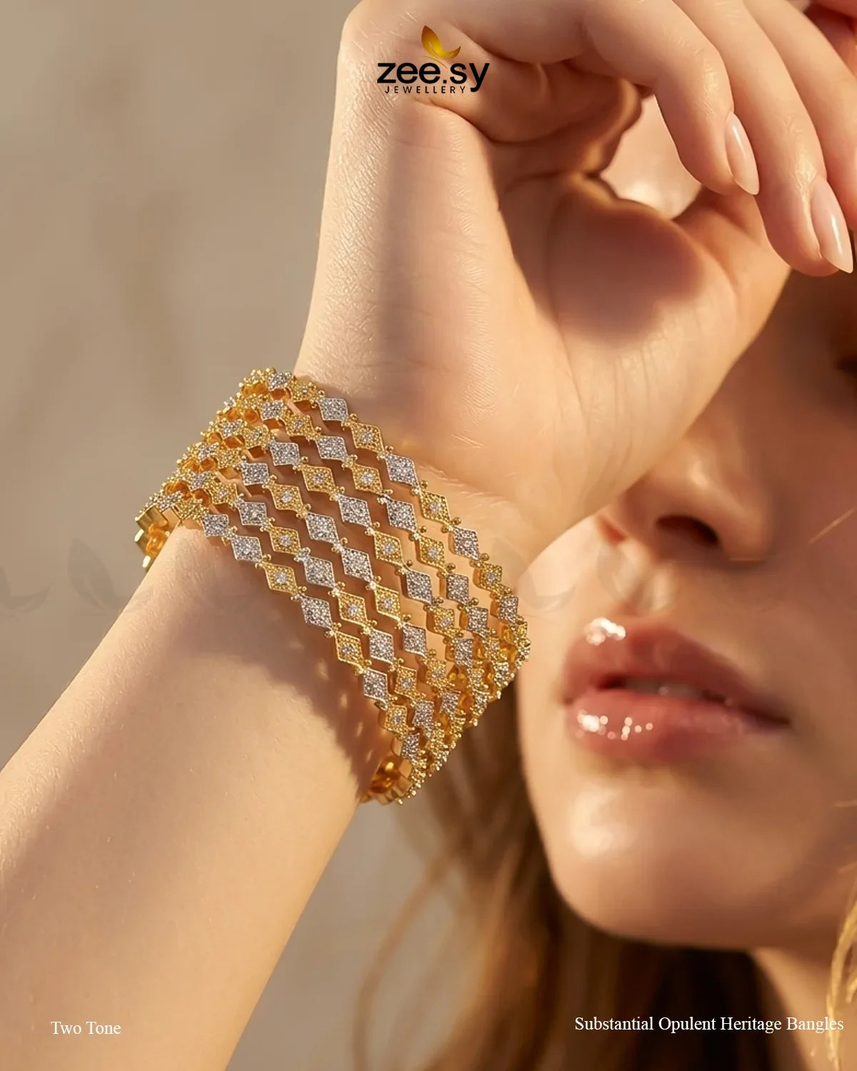 Substantial Opulent Heritage Bangles - Two Tone