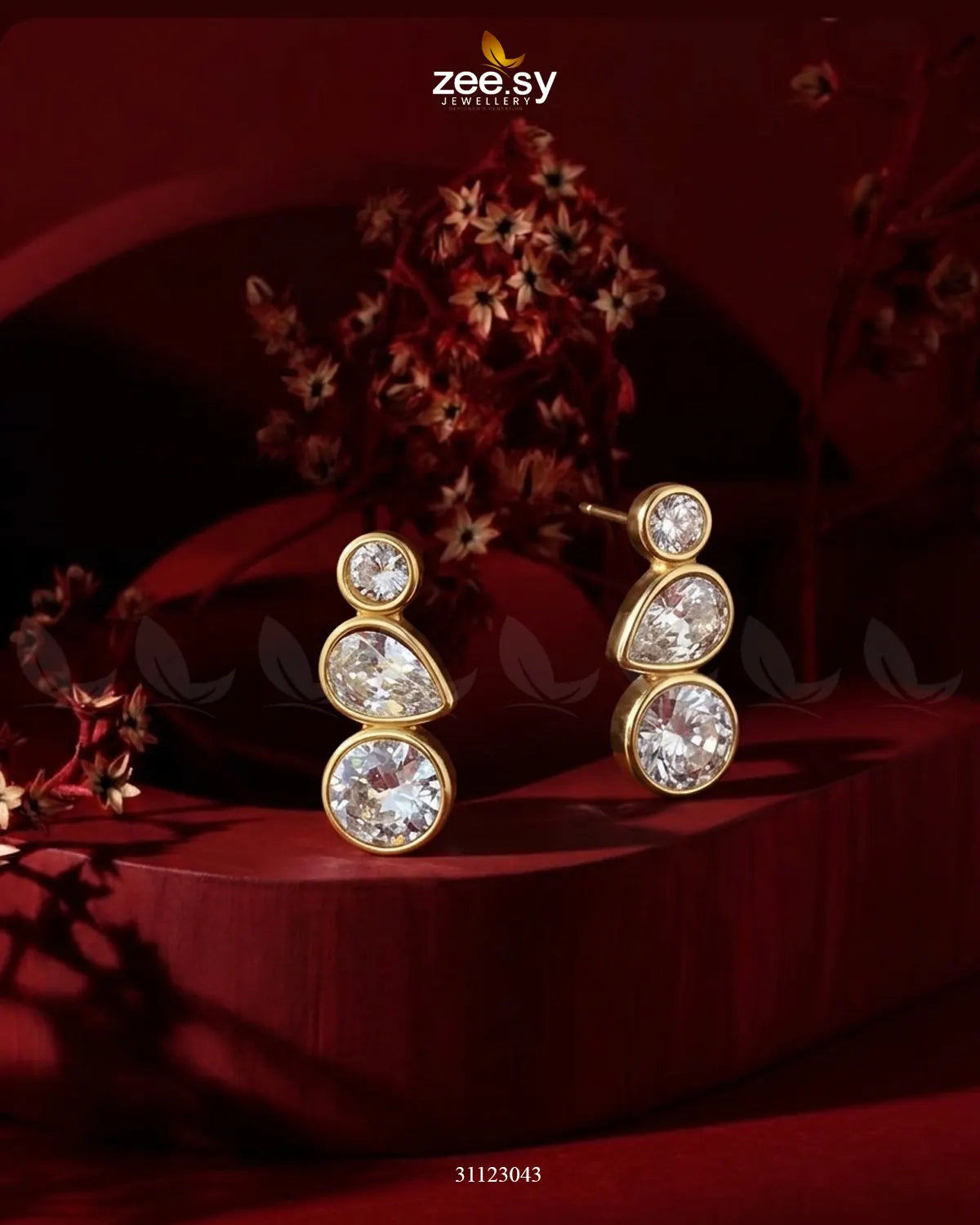 Tatiana Glam Crystal Studs Earrings