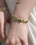 Tulip Cut Stones Floral Bracelet