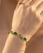Tulip Cut Stones Floral Bracelet