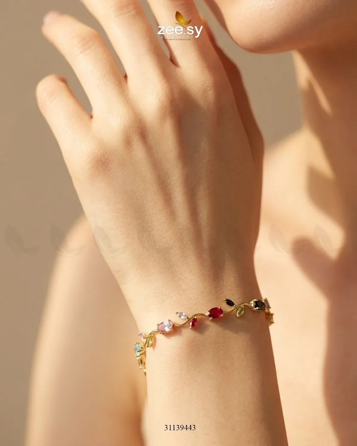 Tulip Cut Stones Floral Bracelet