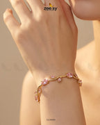 Tulip Cut Stones Floral Bracelet