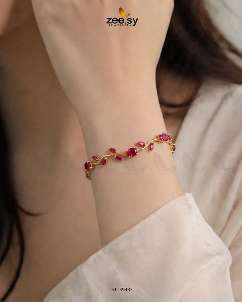 Tulip Cut Stones Floral Bracelet
