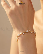 Tulip Cut Stones Floral Bracelet