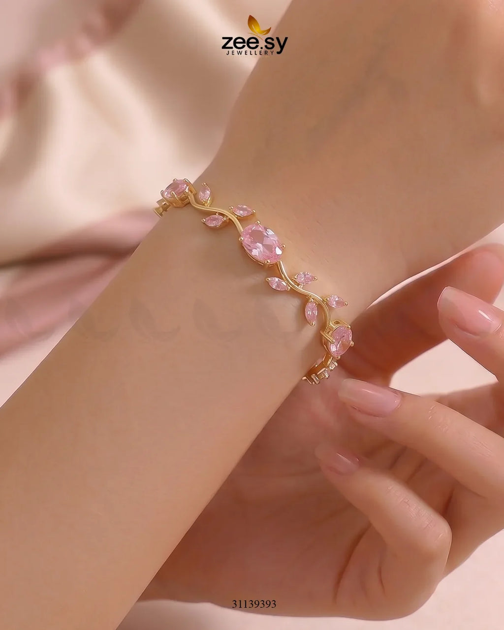 Tulip Cut Stones Floral Bracelet