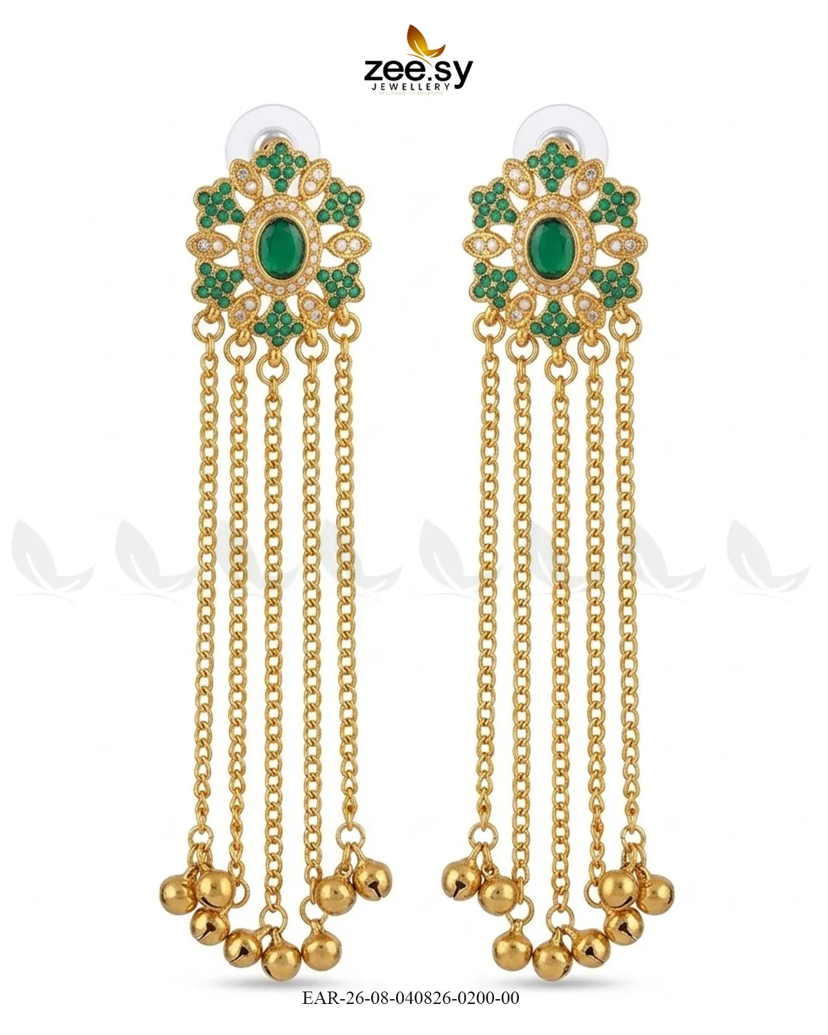 Velmira Ghungroo Zircon Earrings