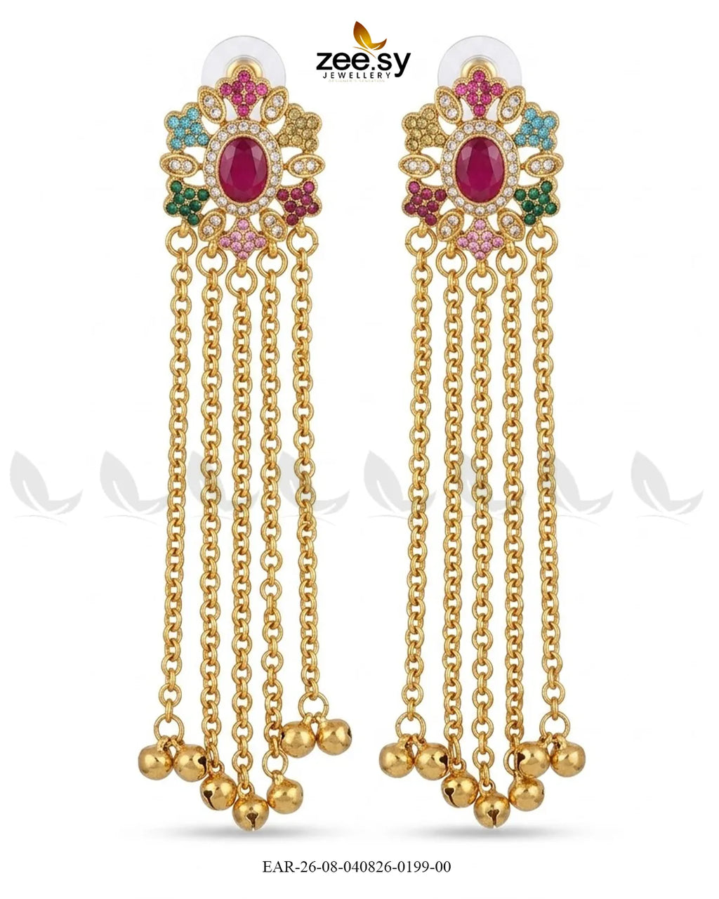 Velmira Ghungroo Zircon Earrings