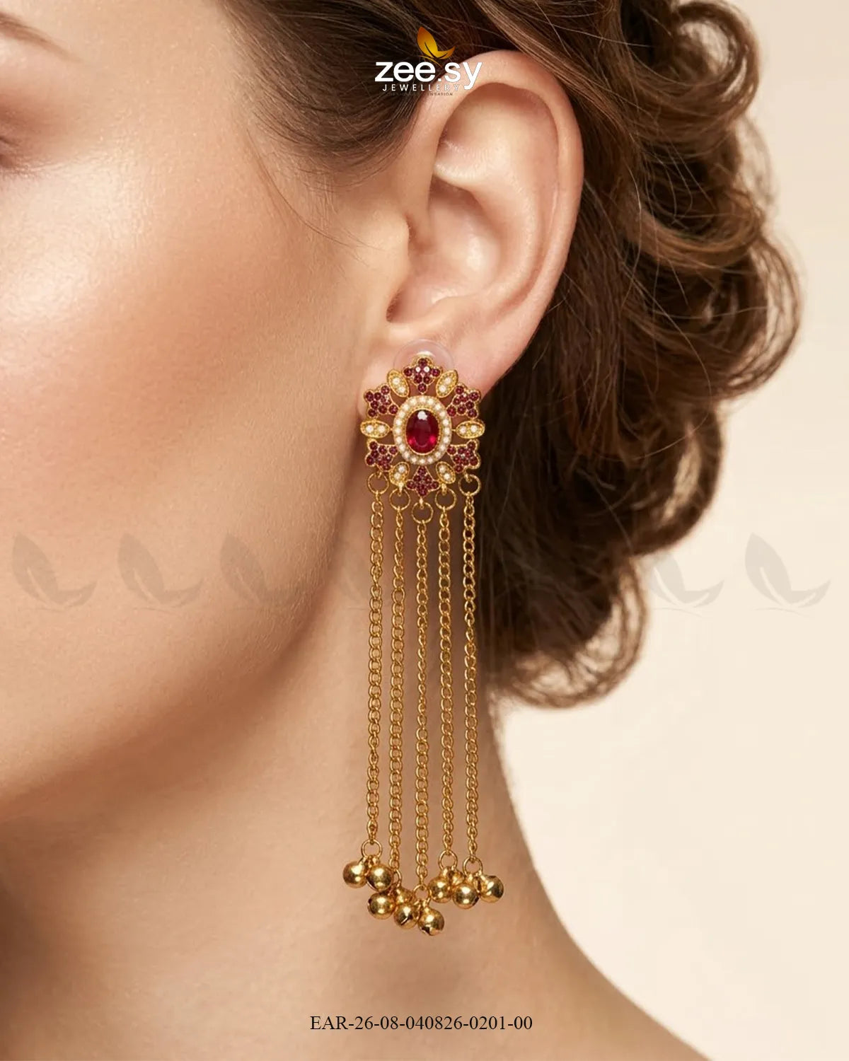 Velmira Ghungroo Zircon Earrings