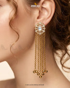 Velmira Ghungroo Zircon Earrings