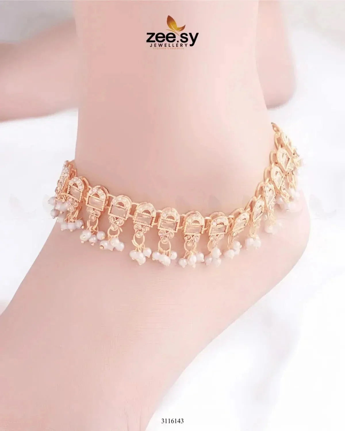 Kira Rutilated Stone Anklet