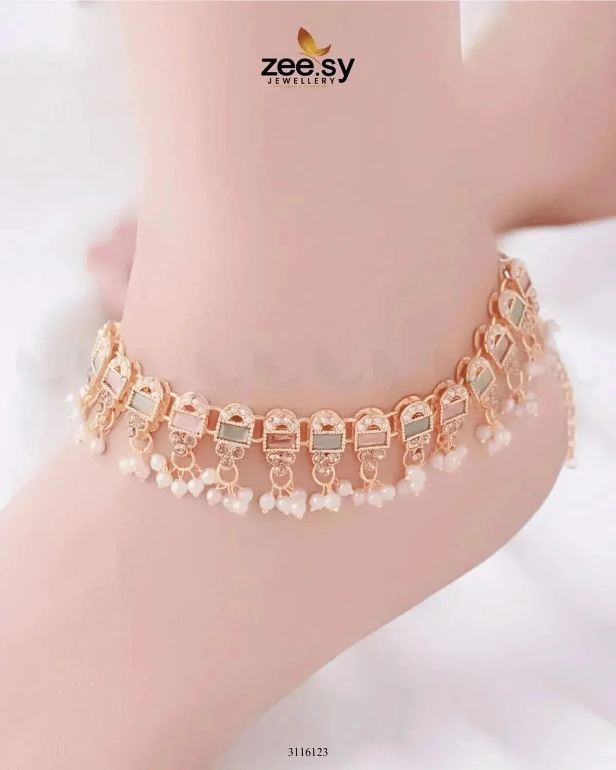 Kira Rutilated Stone Anklet