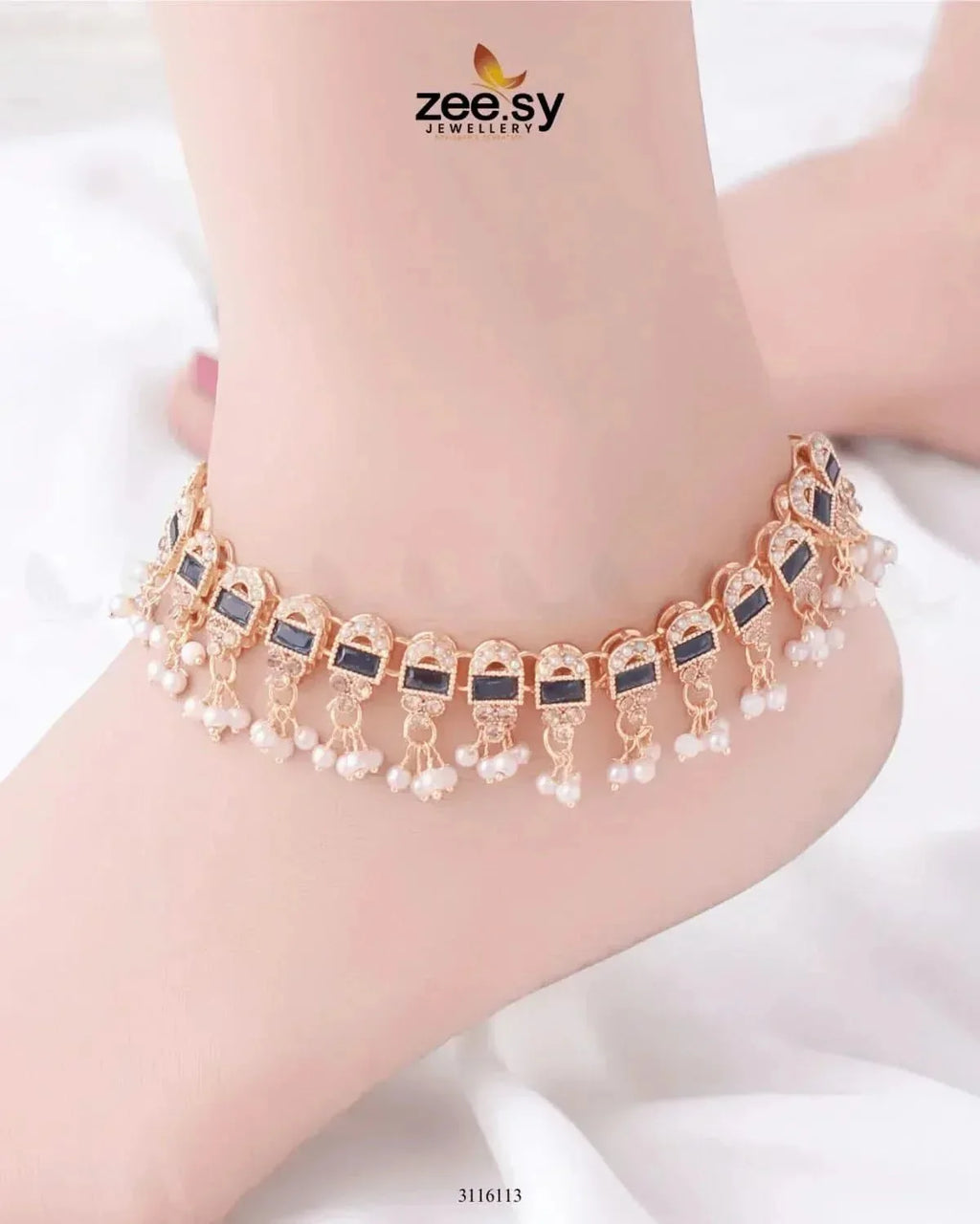 Kira Rutilated Stone Anklet