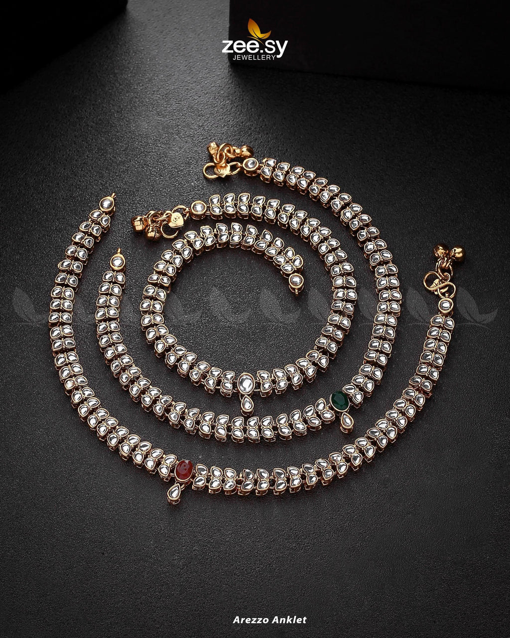 Arezzo Drop Kundan Anklet