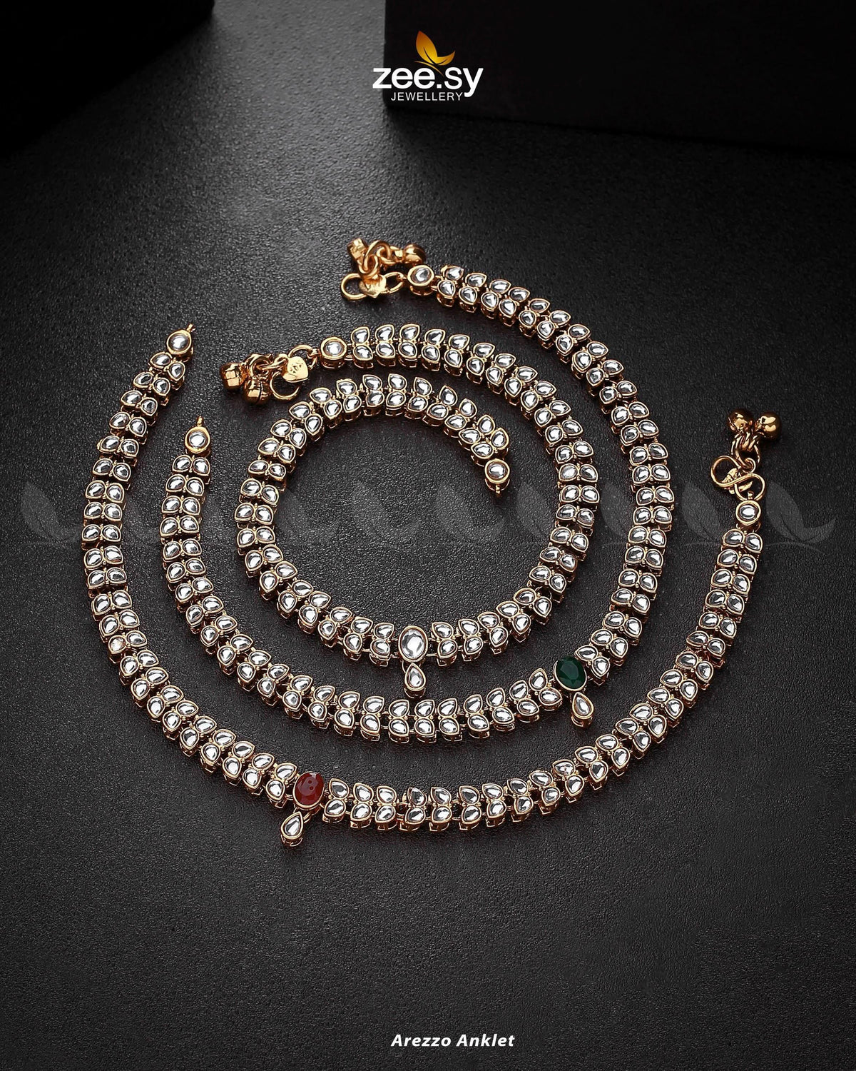 Arezzo Drop Kundan Anklet