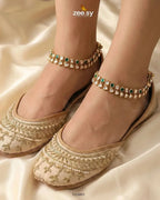 Shungite Kundan Gemstone Anklet