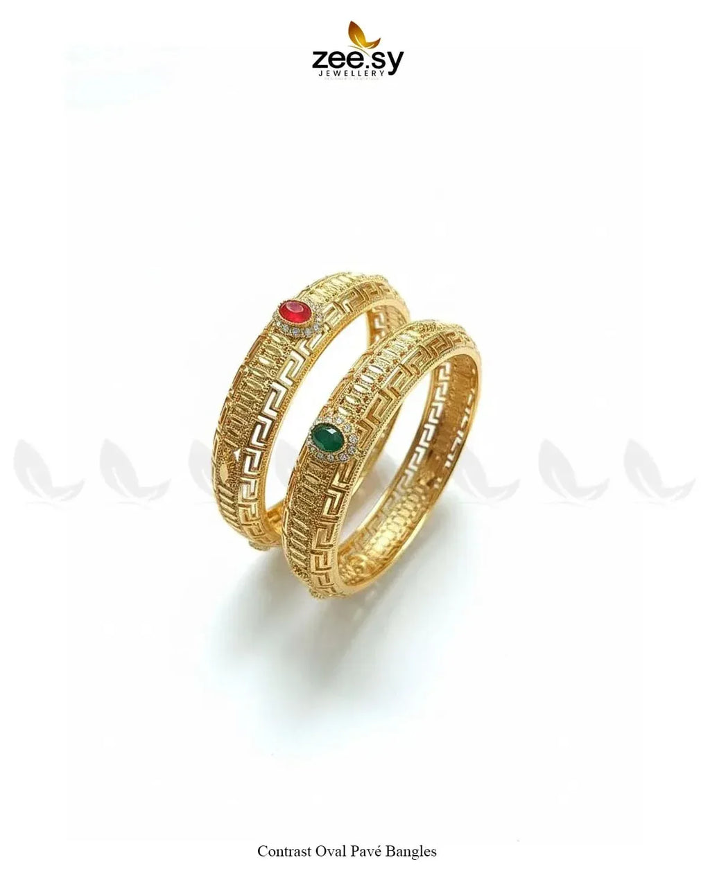 Contrast Oval Pavé Bangles