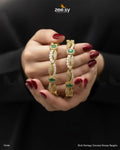 Rich Heritage Zirconia Stream Bangles - Green