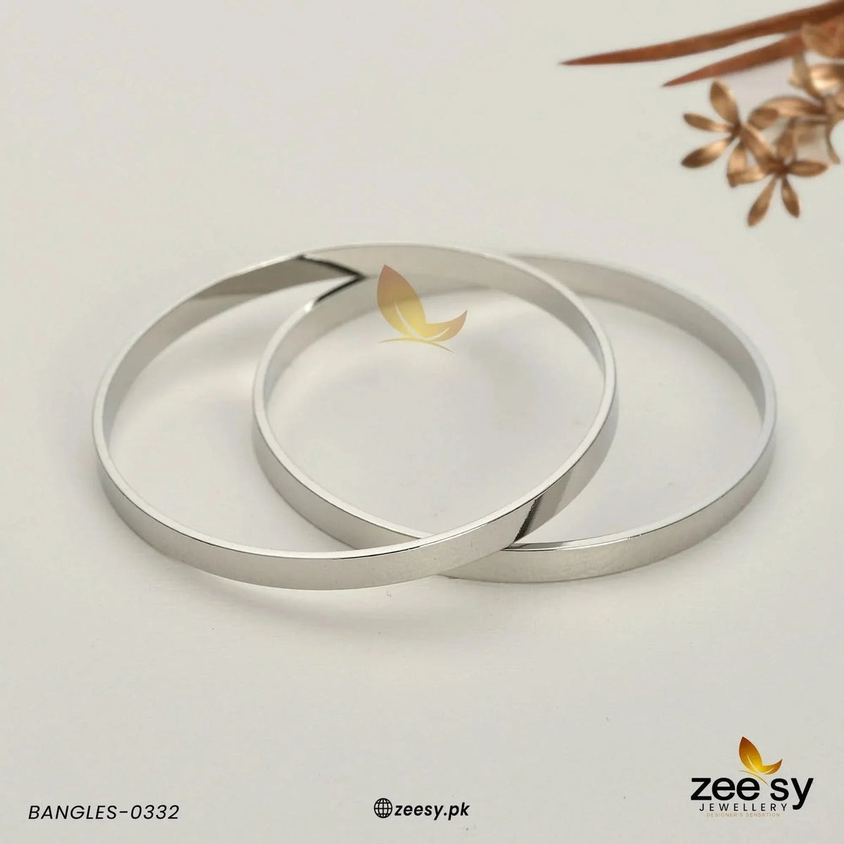 Sleek Polished Flat Band Bangles