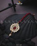 Floral Kundan Teardrop Bindiya