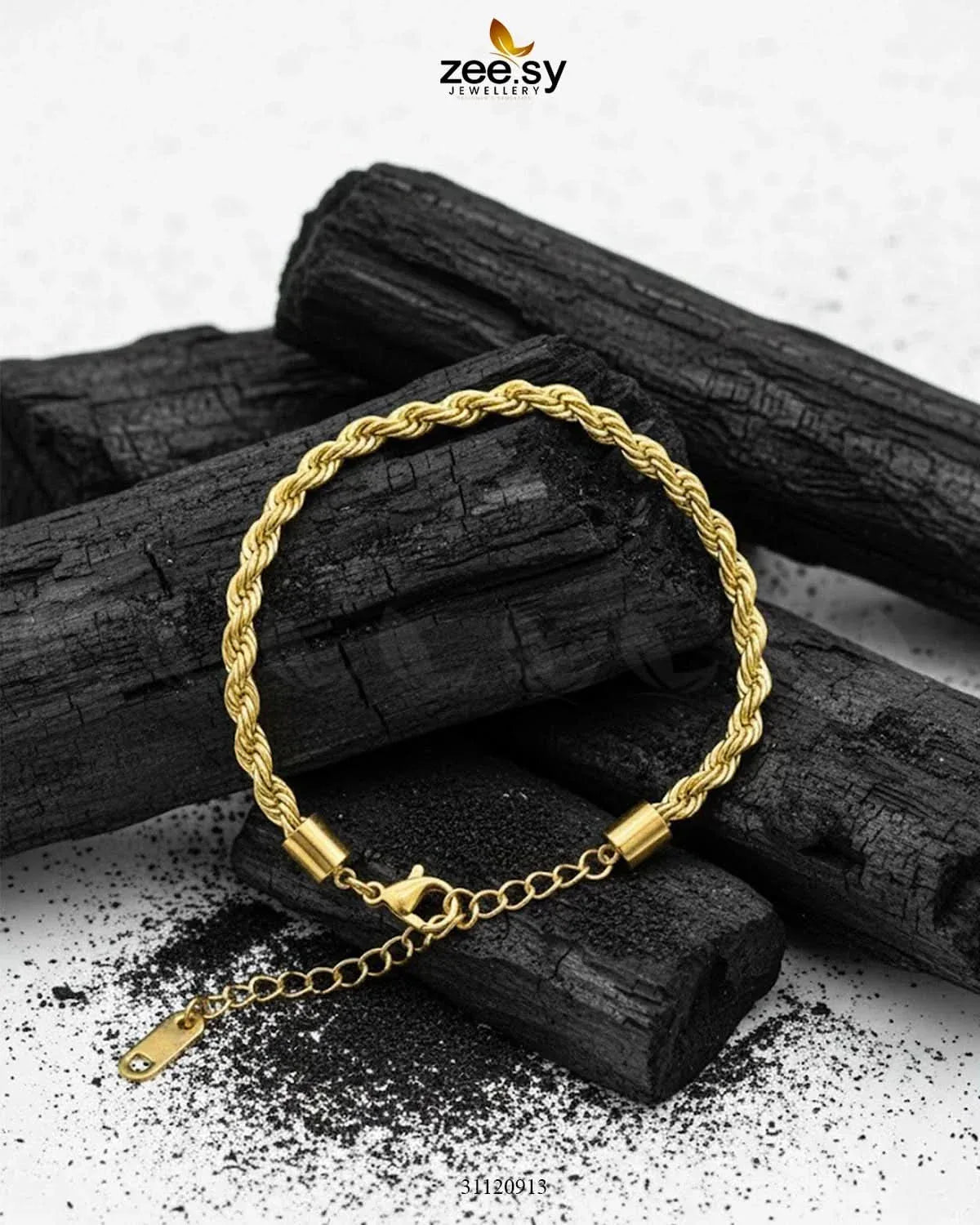 Classic Gold Twisted Rope Bracelet