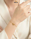 Delicate Ribbon Bow Charm Bracelet