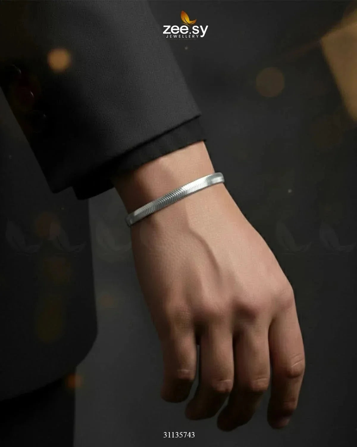 Classic Medium Herringbone Bracelet for Men