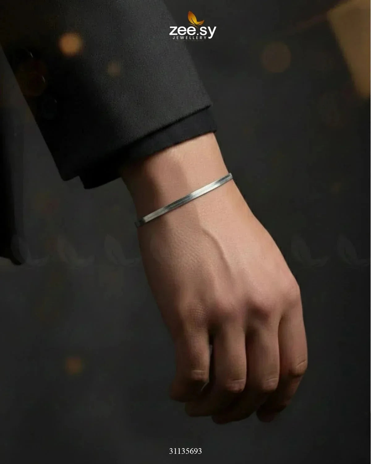 Classic Small Herringbone Bracelet for Men