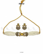 Obelisk Rhodium Polished Choker Set